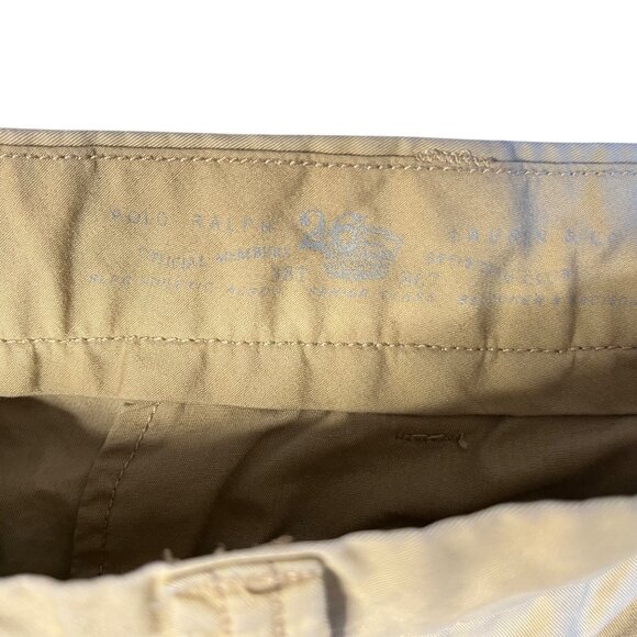 Polo By Ralph Lauren Classic Khaki Cotton Chino Shorts Preppy Summer Staple - Picture 2 of 8